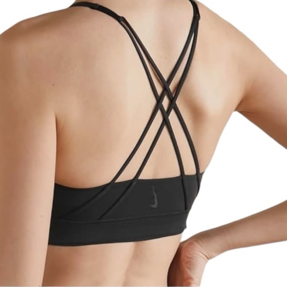 Nike Other - Nike Swoosh Luxe strappy back padded sports bra Size Small Black